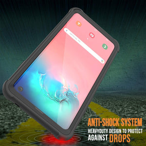 PunkCase Galaxy S10 Lite Case, [Spartan Series] Clear Rugged Heavy Duty Cover W/Built in Screen Protector [Black]