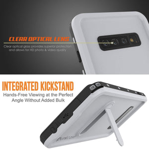 Galaxy S10 Waterproof Case, Punkcase [KickStud Series] Armor Cover [White]