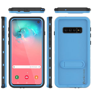 Galaxy S10 Waterproof Case, Punkcase [KickStud Series] Armor Cover [Light Blue]