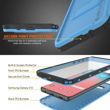 Load image into Gallery viewer, Galaxy S10 Waterproof Case, Punkcase [KickStud Series] Armor Cover [Light Blue]
