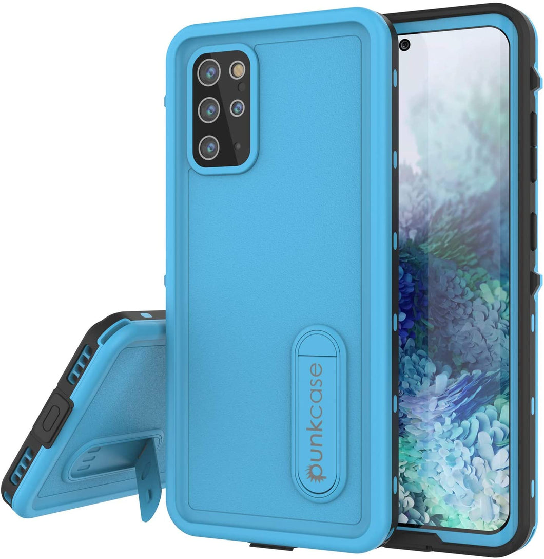 Galaxy S20+ Plus Waterproof Case, Punkcase [KickStud Series] Armor Cover [Light Blue]