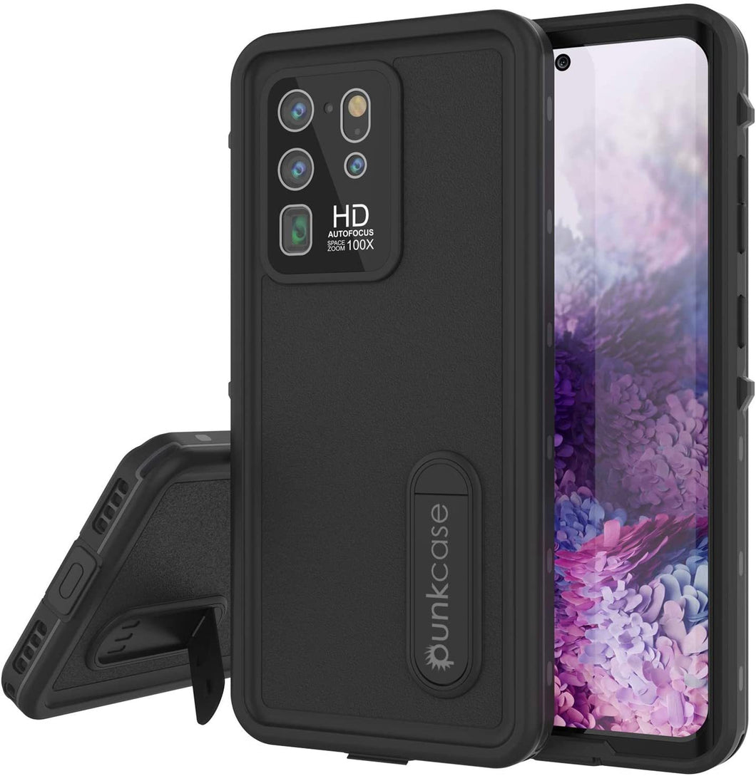 Galaxy S20 Ultra Waterproof Case, Punkcase [KickStud Series] Armor Cover [Black]