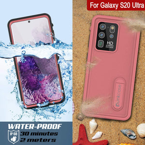 Galaxy S20 Ultra Waterproof Case, Punkcase [KickStud Series] Armor Cover [Pink]