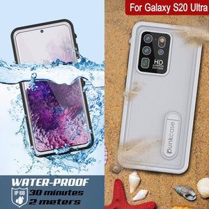 Galaxy S20 Ultra Waterproof Case, Punkcase [KickStud Series] Armor Cover [White]