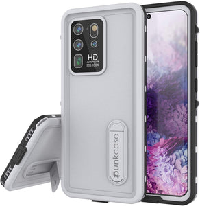 Galaxy S20 Ultra Waterproof Case, Punkcase [KickStud Series] Armor Cover [White]