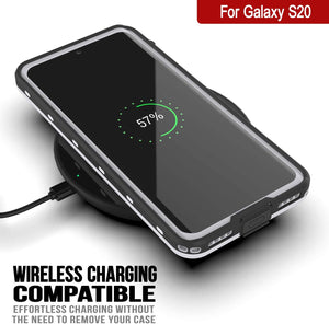 Galaxy S20 Waterproof Case, Punkcase [KickStud Series] Armor Cover [White]