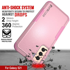 Punkcase for Galaxy S21 5G Belt Clip Multilayer Holster Case [Patron Series] [Pink]