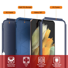 Load image into Gallery viewer, Punkcase for Galaxy S21 5G Belt Clip Multilayer Holster Case [Patron Series] [Navy]
