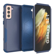 Load image into Gallery viewer, Punkcase for Galaxy S21 5G Belt Clip Multilayer Holster Case [Patron Series] [Navy]
