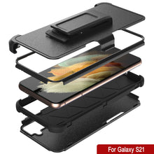 Load image into Gallery viewer, Punkcase for Galaxy S21 5G Belt Clip Multilayer Holster Case [Patron Series] [Black]
