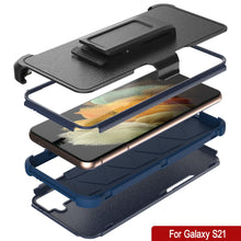 Load image into Gallery viewer, Punkcase for Galaxy S21 5G Belt Clip Multilayer Holster Case [Patron Series] [Navy]
