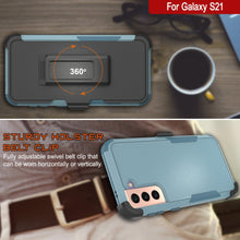 Load image into Gallery viewer, Punkcase for Galaxy S21 5G Belt Clip Multilayer Holster Case [Patron Series] [Mint]
