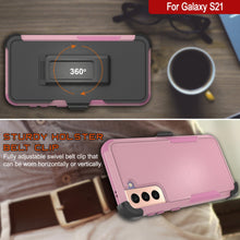 Load image into Gallery viewer, Punkcase for Galaxy S21 5G Belt Clip Multilayer Holster Case [Patron Series] [Pink]
