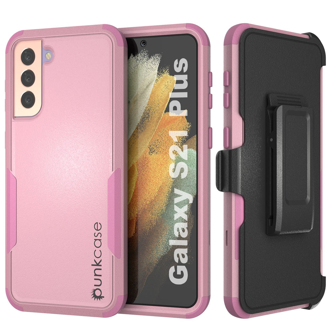 Punkcase for Galaxy S21+ Plus 5G Belt Clip Multilayer Holster Case [Patron Series] [Pink]