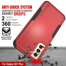 Load image into Gallery viewer, Punkcase for Galaxy S21+ Plus 5G Belt Clip Multilayer Holster Case [Patron Series] [Red-Black]
