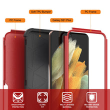 Load image into Gallery viewer, Punkcase for Galaxy S21+ Plus 5G Belt Clip Multilayer Holster Case [Patron Series] [Red-Black]
