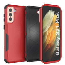 Load image into Gallery viewer, Punkcase for Galaxy S21+ Plus 5G Belt Clip Multilayer Holster Case [Patron Series] [Red-Black]
