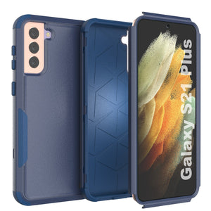 Punkcase for Galaxy S21+ Plus 5G Belt Clip Multilayer Holster Case [Patron Series] [Navy]