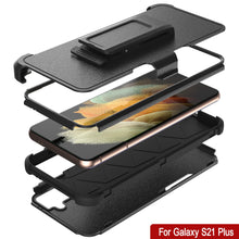 Load image into Gallery viewer, Punkcase for Galaxy S21+ Plus 5G Belt Clip Multilayer Holster Case [Patron Series] [Black]
