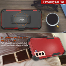 Load image into Gallery viewer, Punkcase for Galaxy S21+ Plus 5G Belt Clip Multilayer Holster Case [Patron Series] [Red-Black]
