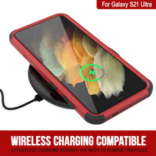 Load image into Gallery viewer, Punkcase for Galaxy S21 Ultra 5G Belt Clip Multilayer Holster Case [Patron Series] [Red-Black]
