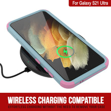 Load image into Gallery viewer, Punkcase for Galaxy S21 Ultra 5G Belt Clip Multilayer Holster Case [Patron Series] [Mint-Pink]
