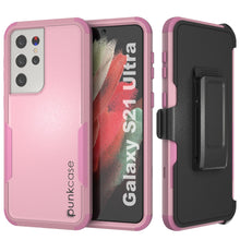 Load image into Gallery viewer, Punkcase for Galaxy S21 Ultra 5G Belt Clip Multilayer Holster Case [Patron Series] [Pink]
