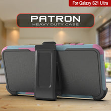 Load image into Gallery viewer, Punkcase for Galaxy S21 Ultra 5G Belt Clip Multilayer Holster Case [Patron Series] [Mint-Pink]
