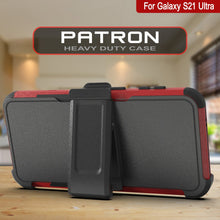 Load image into Gallery viewer, Punkcase for Galaxy S21 Ultra 5G Belt Clip Multilayer Holster Case [Patron Series] [Red-Black]
