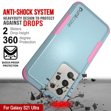 Load image into Gallery viewer, Punkcase for Galaxy S21 Ultra 5G Belt Clip Multilayer Holster Case [Patron Series] [Mint-Pink]
