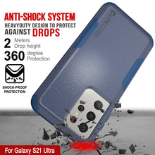Load image into Gallery viewer, Punkcase for Galaxy S21 Ultra 5G Belt Clip Multilayer Holster Case [Patron Series] [Navy]
