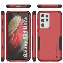 Load image into Gallery viewer, Punkcase for Galaxy S21 Ultra 5G Belt Clip Multilayer Holster Case [Patron Series] [Red-Black]
