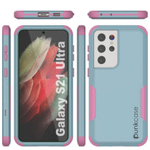 Load image into Gallery viewer, Punkcase for Galaxy S21 Ultra 5G Belt Clip Multilayer Holster Case [Patron Series] [Mint-Pink]

