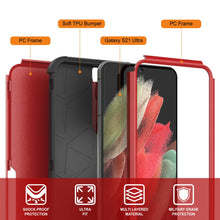 Load image into Gallery viewer, Punkcase for Galaxy S21 Ultra 5G Belt Clip Multilayer Holster Case [Patron Series] [Red-Black]
