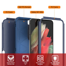 Load image into Gallery viewer, Punkcase for Galaxy S21 Ultra 5G Belt Clip Multilayer Holster Case [Patron Series] [Navy]
