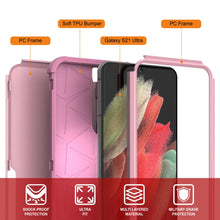 Load image into Gallery viewer, Punkcase for Galaxy S21 Ultra 5G Belt Clip Multilayer Holster Case [Patron Series] [Pink]
