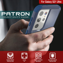Load image into Gallery viewer, Punkcase for Galaxy S21 Ultra 5G Belt Clip Multilayer Holster Case [Patron Series] [Navy]
