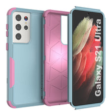 Load image into Gallery viewer, Punkcase for Galaxy S21 Ultra 5G Belt Clip Multilayer Holster Case [Patron Series] [Mint-Pink]
