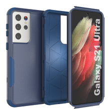 Load image into Gallery viewer, Punkcase for Galaxy S21 Ultra 5G Belt Clip Multilayer Holster Case [Patron Series] [Navy]
