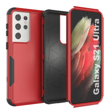 Load image into Gallery viewer, Punkcase for Galaxy S21 Ultra 5G Belt Clip Multilayer Holster Case [Patron Series] [Red-Black]
