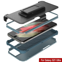 Load image into Gallery viewer, Punkcase for Galaxy S21 Ultra 5G Belt Clip Multilayer Holster Case [Patron Series] [Mint]
