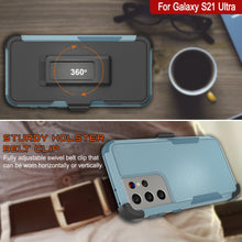 Load image into Gallery viewer, Punkcase for Galaxy S21 Ultra 5G Belt Clip Multilayer Holster Case [Patron Series] [Mint]

