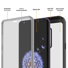 Load image into Gallery viewer, PunkCase Galaxy S9+ Plus Case, [Spartan Series] Clear Rugged Heavy Duty Cover W/Built in Screen Protector [Black]
