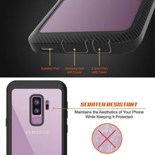 Load image into Gallery viewer, PunkCase Galaxy S9+ Plus Case, [Spartan Series] Clear Rugged Heavy Duty Cover W/Built in Screen Protector [Black]
