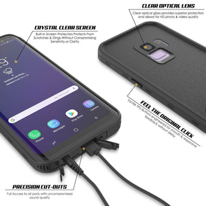 Galaxy S9 Waterproof Case, Punkcase [KickStud Series] Armor Cover [BLACK]