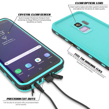 Load image into Gallery viewer, Galaxy S9 Waterproof Case, Punkcase [KickStud Series] Armor Cover [TEAL]
