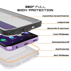 Galaxy S9 Waterproof Case, Punkcase [KickStud Series] Armor Cover [WHITE]