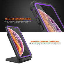 Load image into Gallery viewer, PunkCase iPhone XS Max Case, [Spartan Series] Clear Rugged Heavy Duty Cover W/Built in Screen Protector [Purple]
