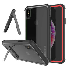 Load image into Gallery viewer, PunkCase iPhone XS Max Case, [Spartan Series] Clear Rugged Heavy Duty Cover W/Built in Screen Protector [Red]
