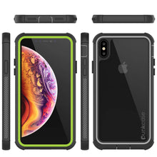 Load image into Gallery viewer, PunkCase iPhone XS Max Case, [Spartan Series] Clear Rugged Heavy Duty Cover W/Built in Screen Protector [Light-Green]
